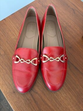 Naturalizer Red Leather Loafers